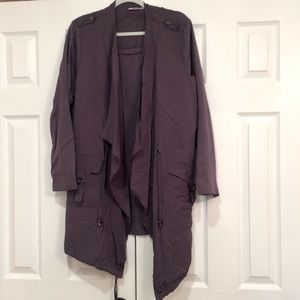 Gray drawstring drape cardigan 2xl